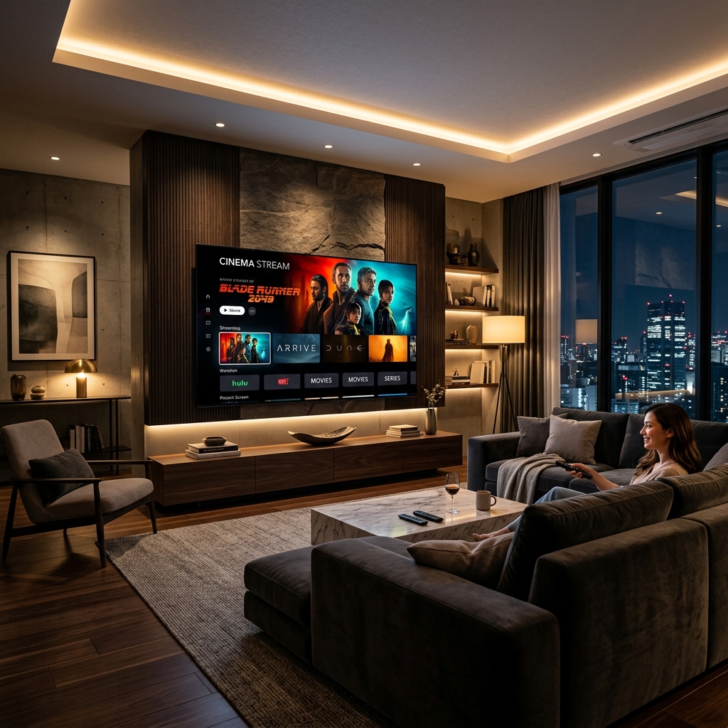 Testing IPTV channels on living room television and mobile phone